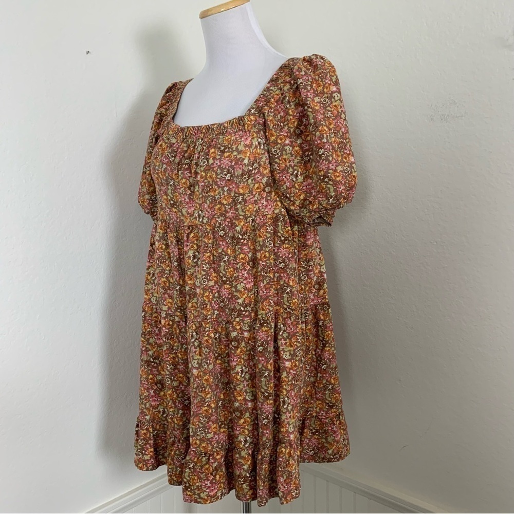Wild Fable Floral Tiered Mini Dress Women’s M Coquette Cottage Boho Sundress - Picture 7 of 15